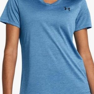 Under Armour Women's Heathered Blue V-Neck T Shirt